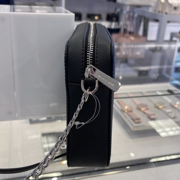 Michael Kors Jet Set Item Large East West Zip Crossbody Leather Black - Picture 3 of 16